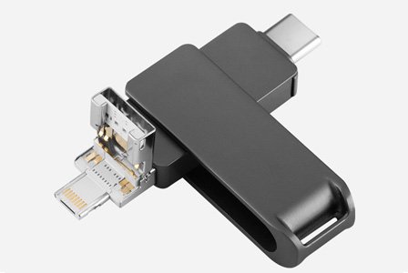 USB giratoria, 4 en 1